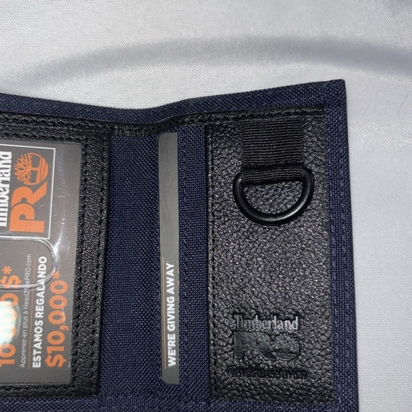 Timberland PRO Men's Leather & Canvas Trifold Wallet Set AP2 Navy - Picture 6 of 8